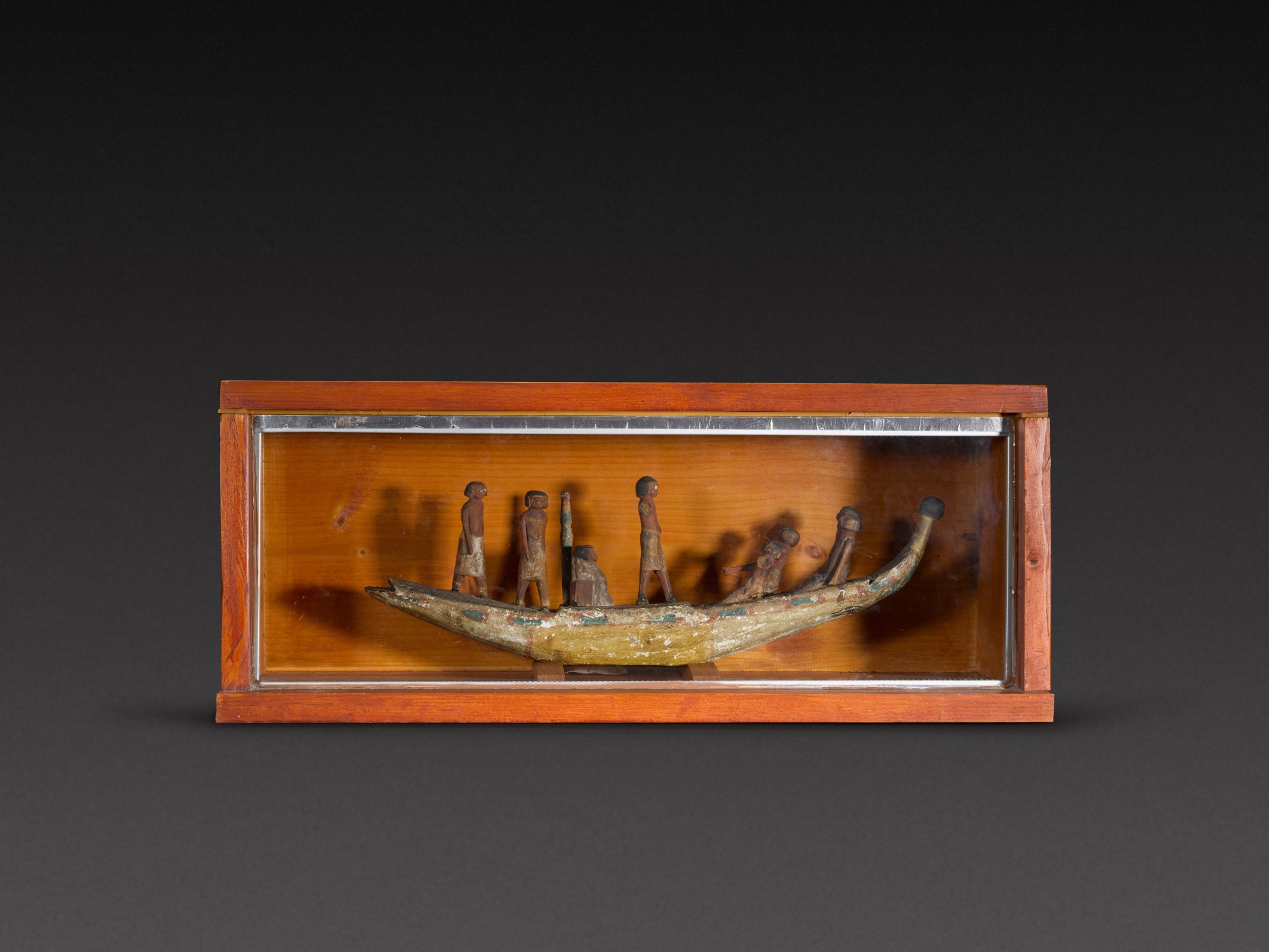 An Egyptian Polychrome Wood Model Boat
