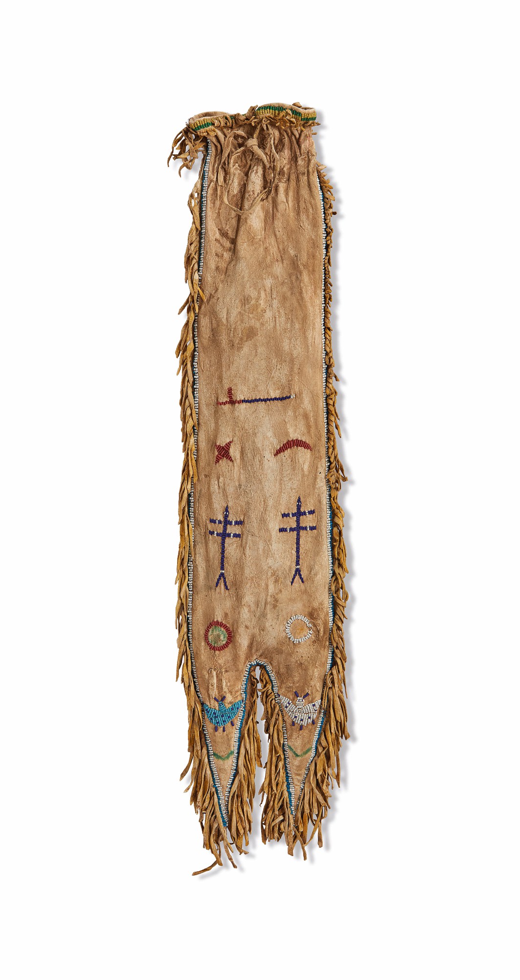 Plains Beaded Hide Tobacco Bag