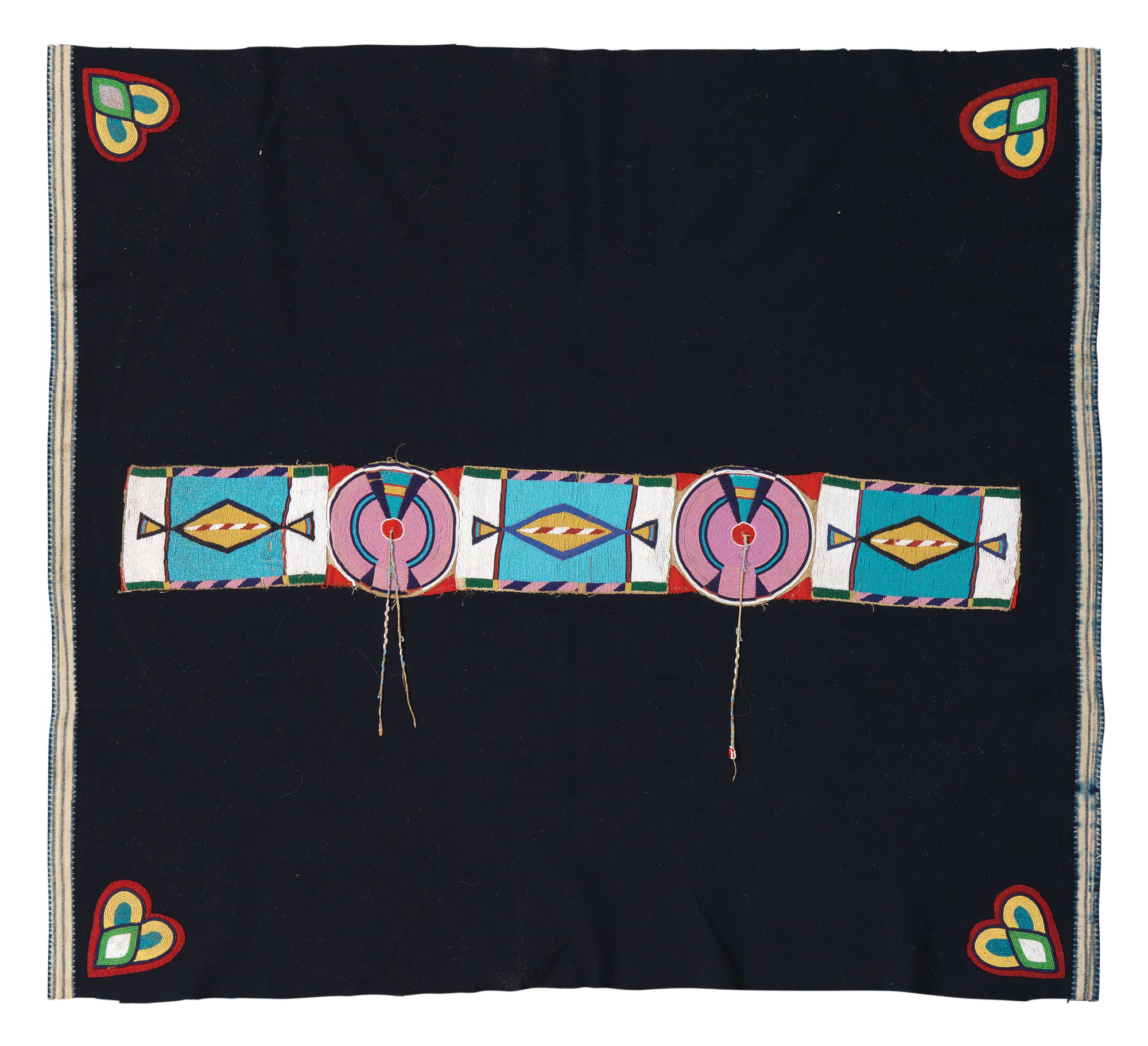 Tradecloth Blanket with Crow Beaded Strip