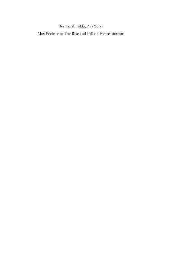 Max Pechstein: Katalog der Gemälde