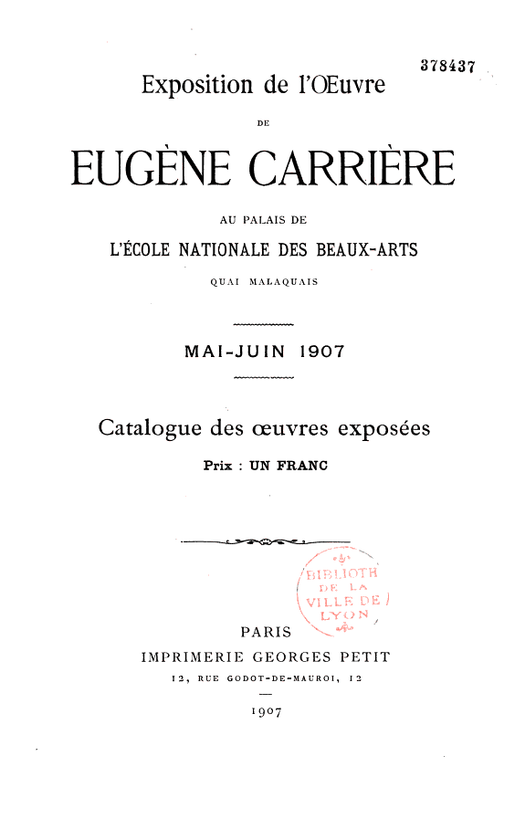 Eugène Carrière: L'homme et l'artiste