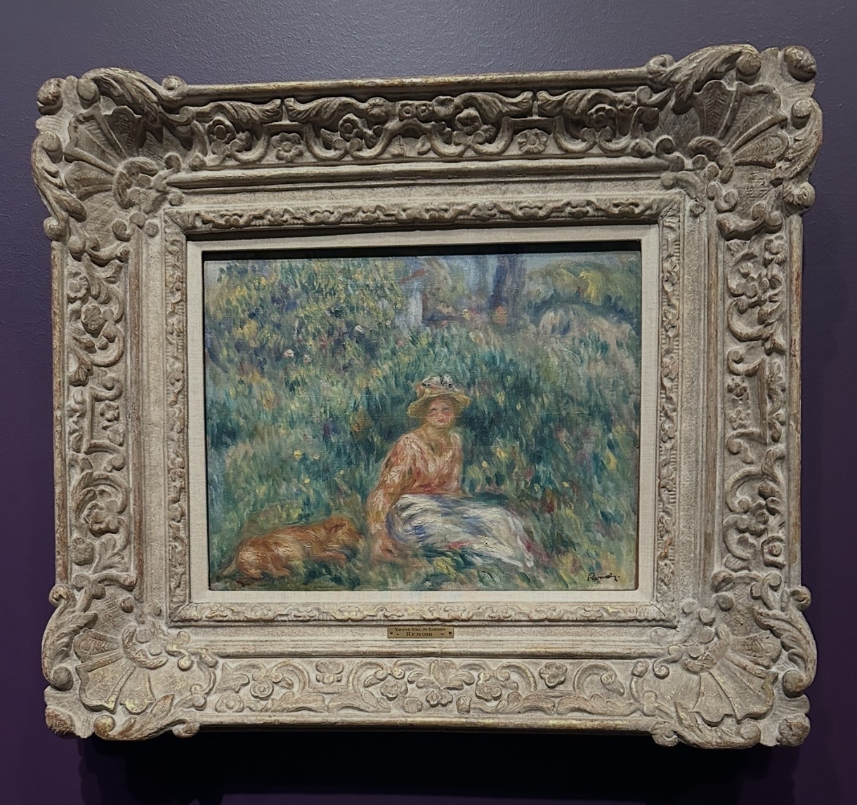 Pierre Auguste Renoir — Young Woman in a Garden or Woman and Rip on the Grass