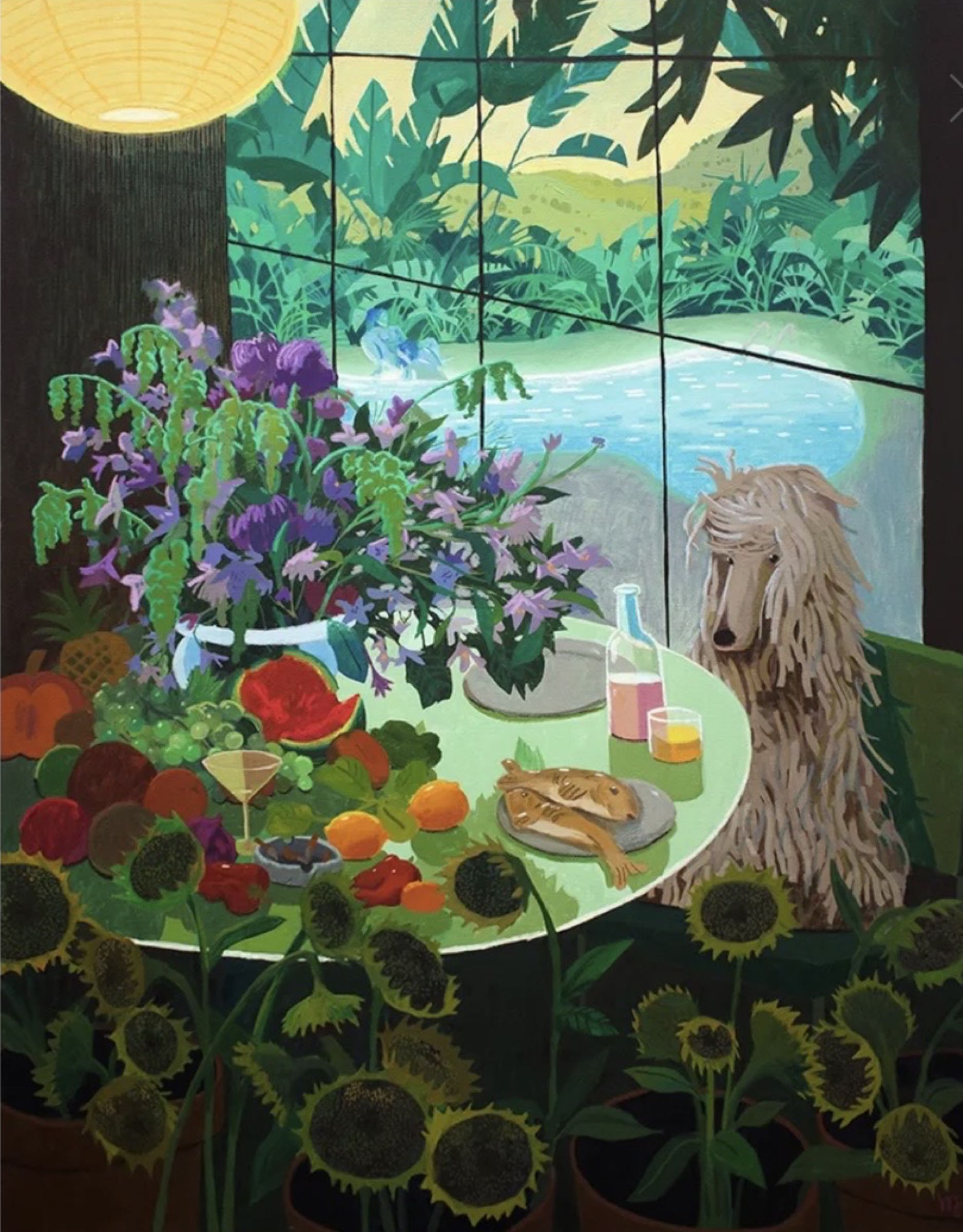 Night swim featuring a well-behaved boy.