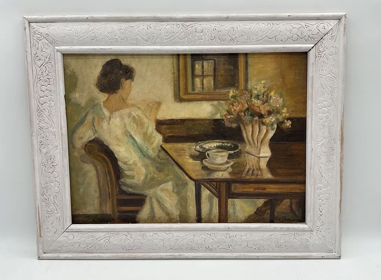 Pio Collivadino — "Una Mujer en la Mesa"