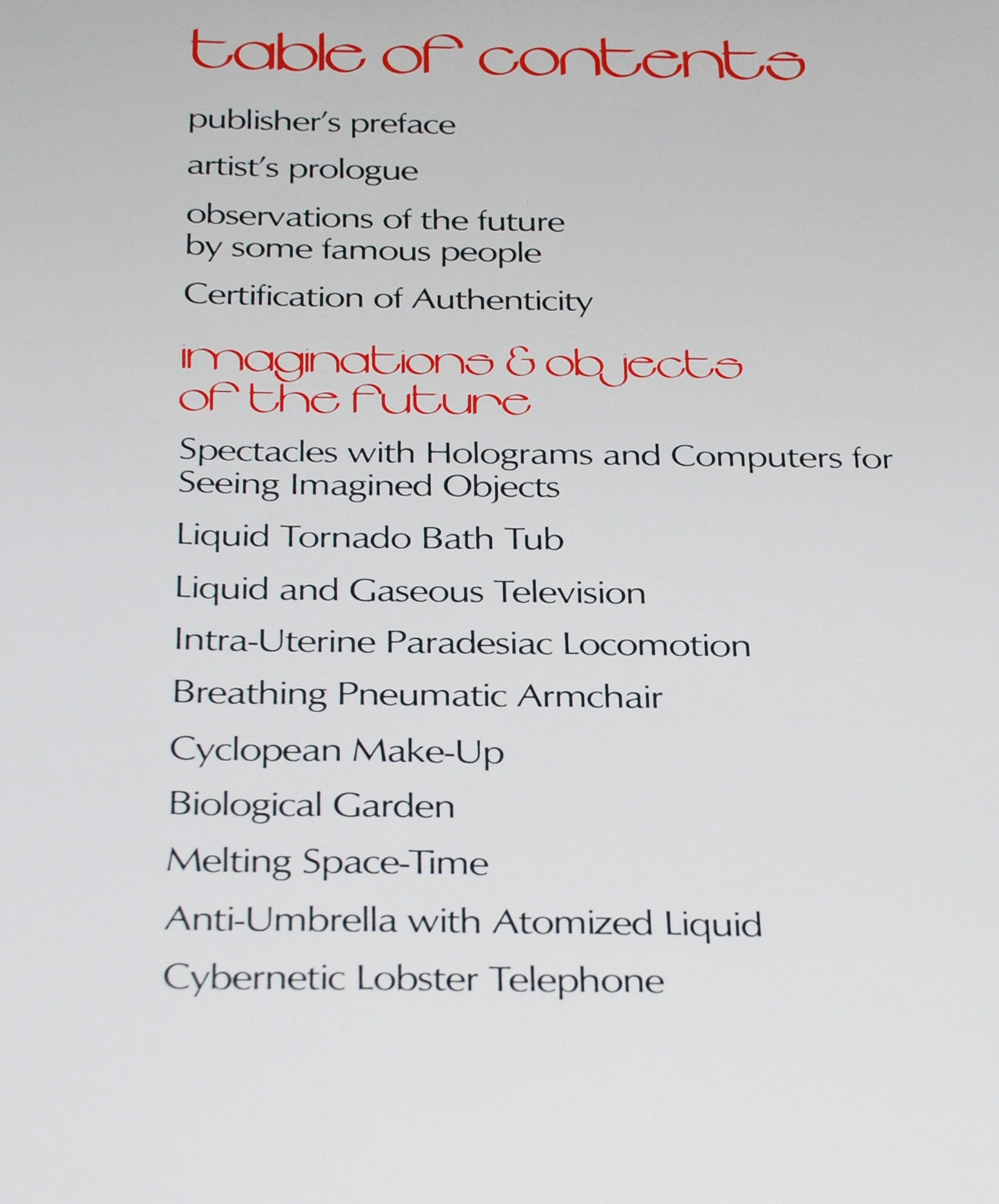 Salvador Dali — Imaginations and Objects of the Future Introductory Pages