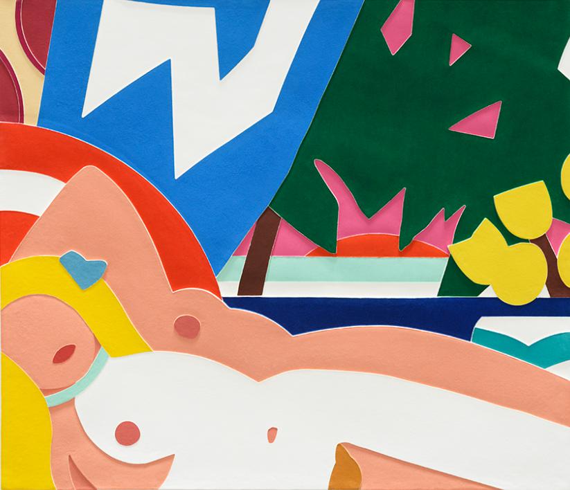 Tom Wesselmann — Sunset Nude with Yellow Tulips