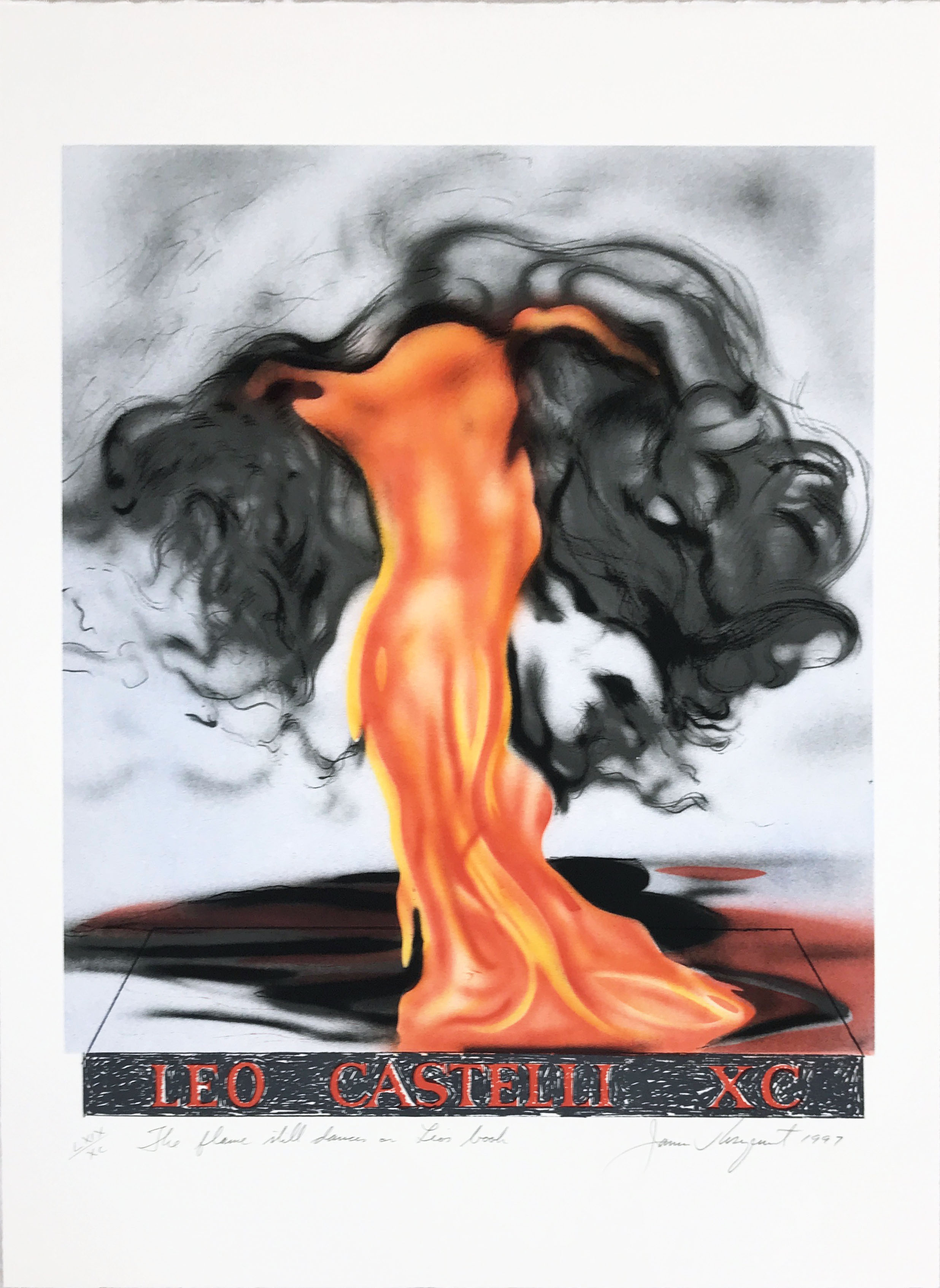 James Rosenquist — The Flame Still Dances on Leo's Book (not in Glenn) from the portfolio of Leo Castelli's 90th Birthday