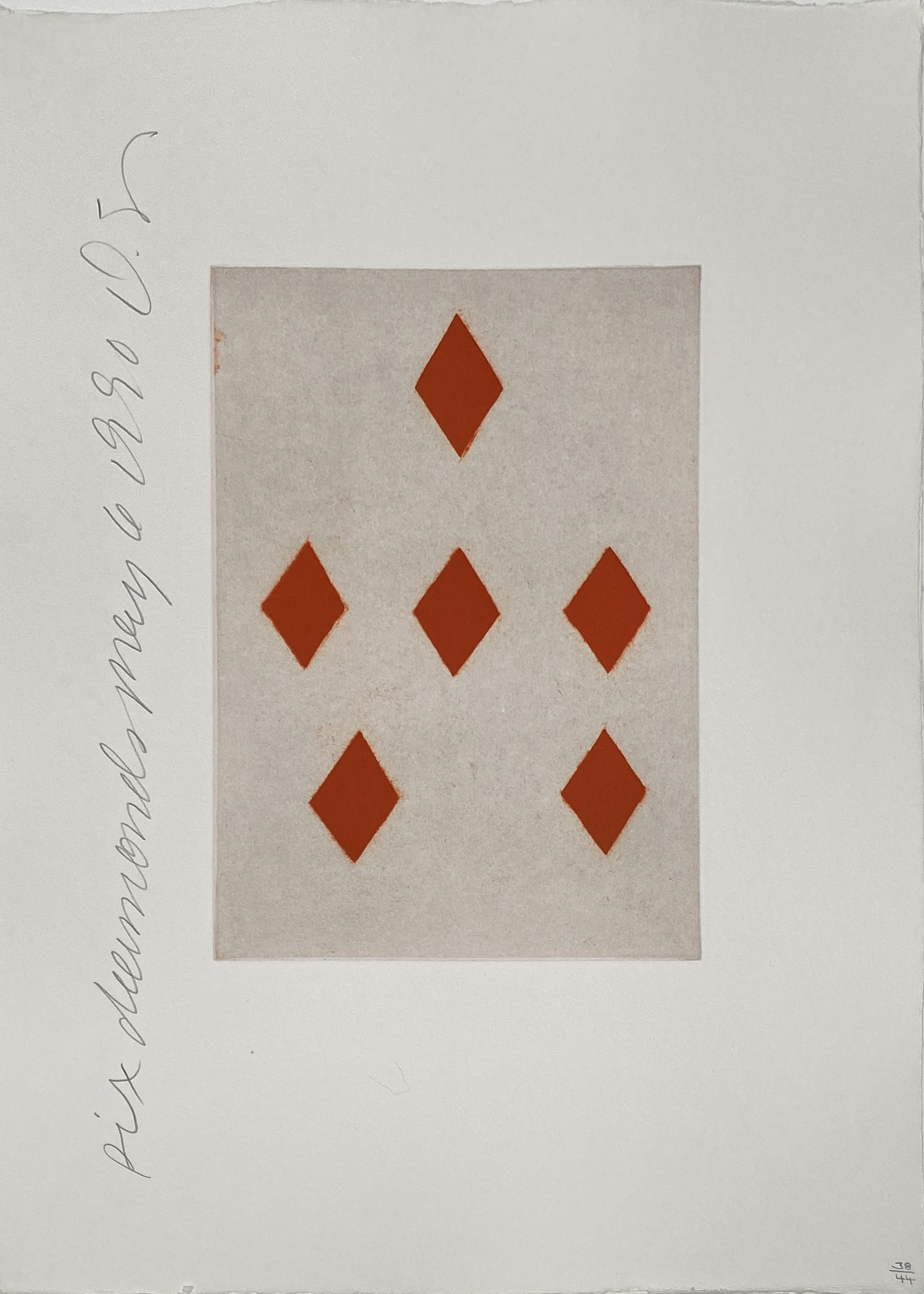 Donald Sultan — Playing Cards (Six of Diamonds)