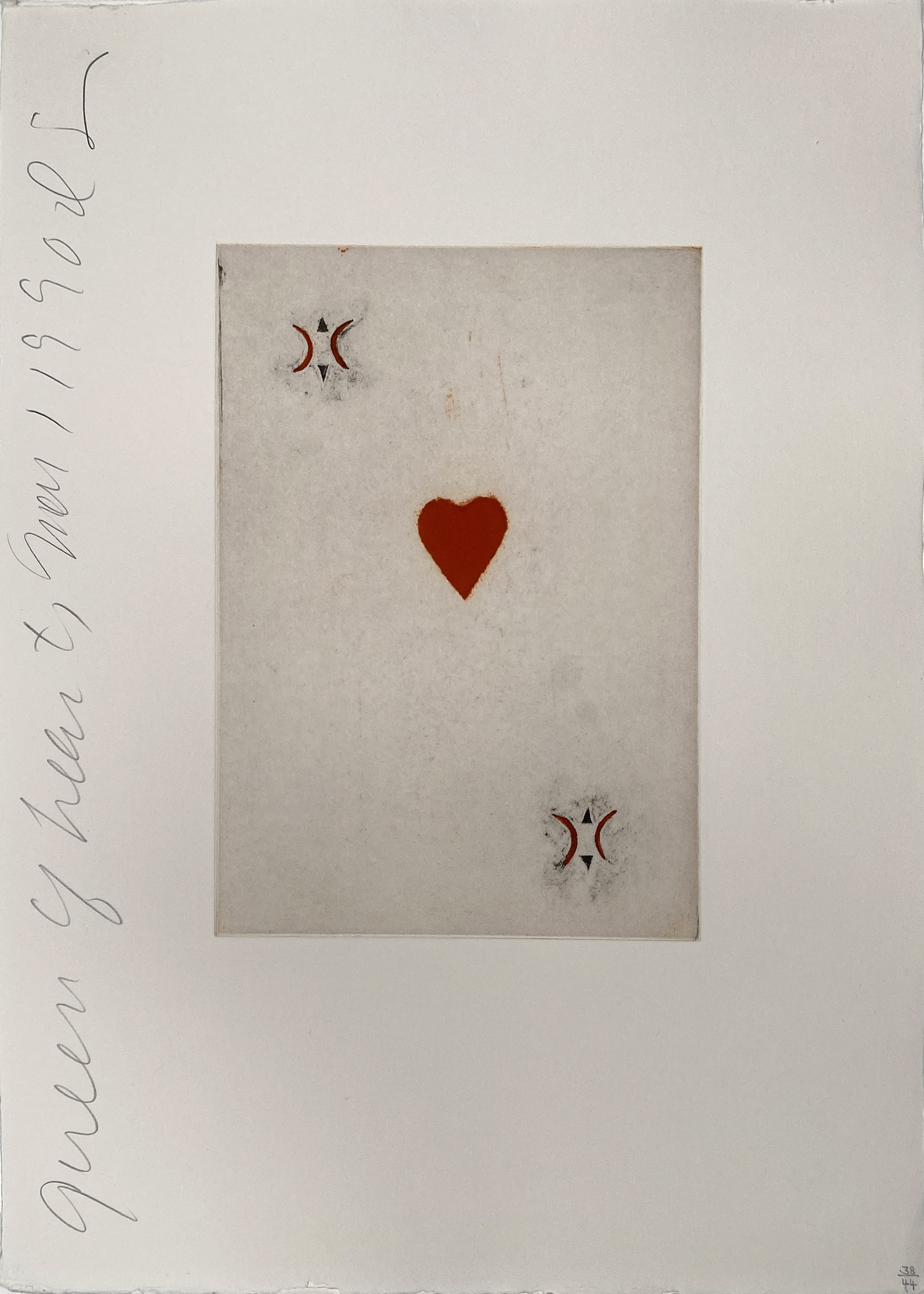 Donald Sultan — Playing Card (Queen of Hearts)