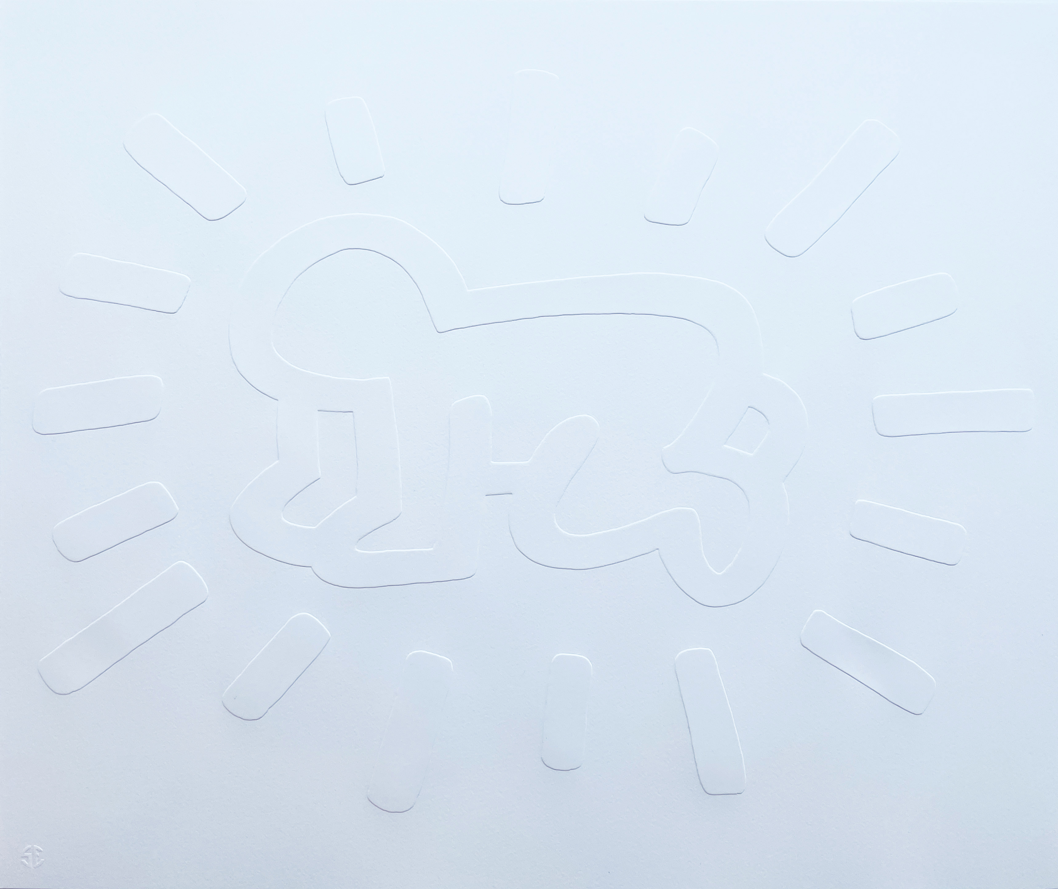 Keith Haring — White Icons (A) - Radiant Baby