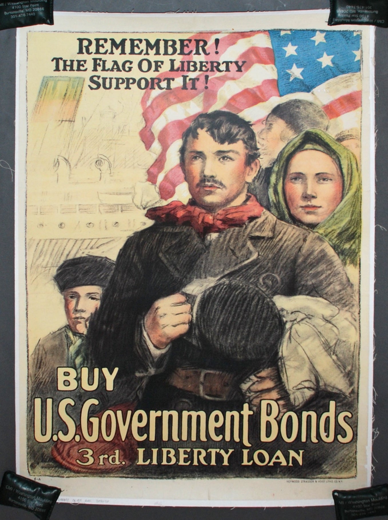 georgetownframeshoppe — Remember! The Flag of Liberty Support It! Vintage Poster