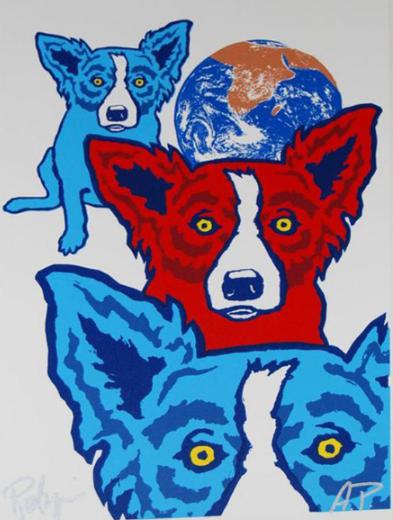 George Rodrigue — Between My Good Brothers: on White