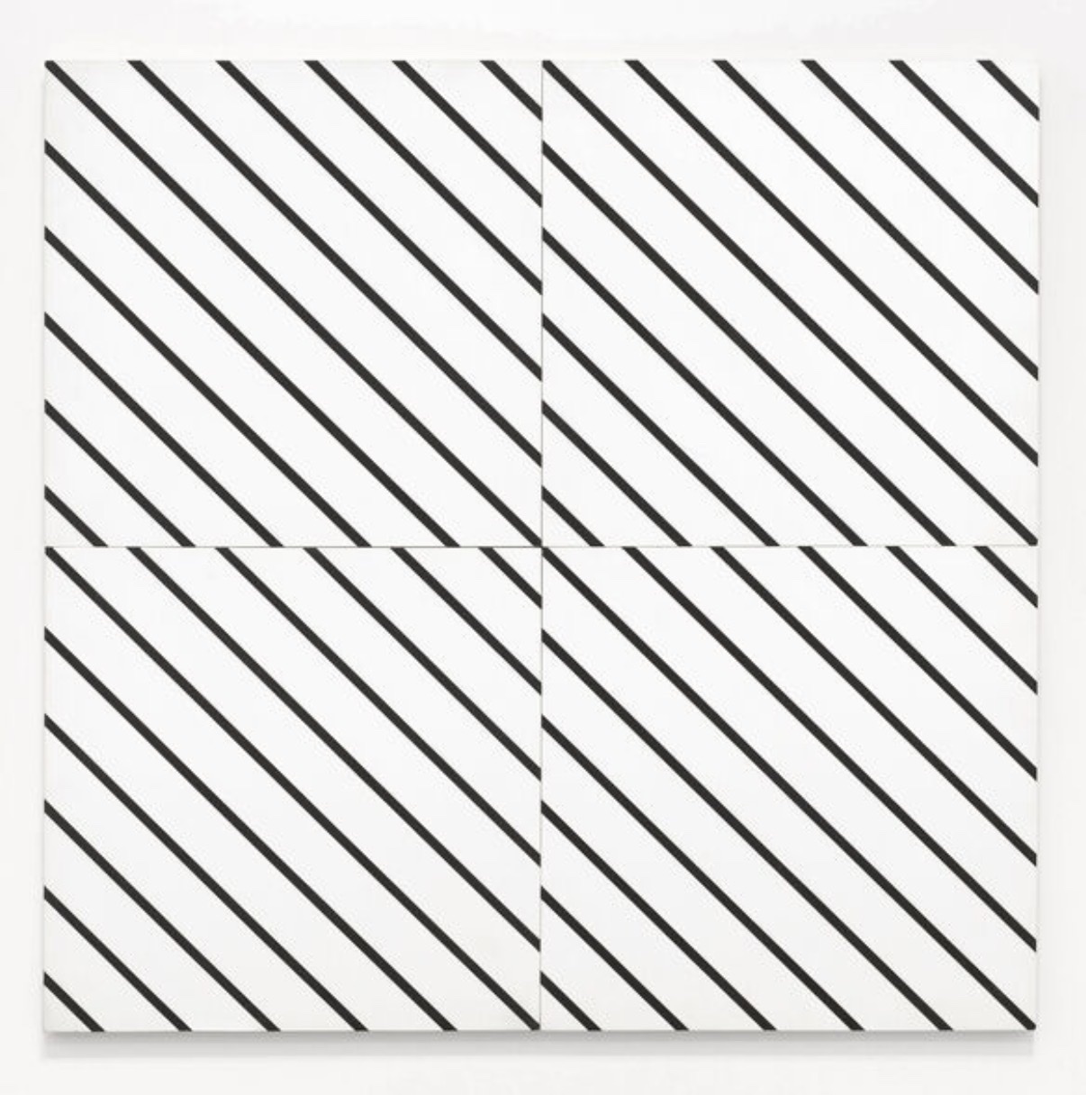 François Morellet — 1 simple trame 45° coupée, décalée