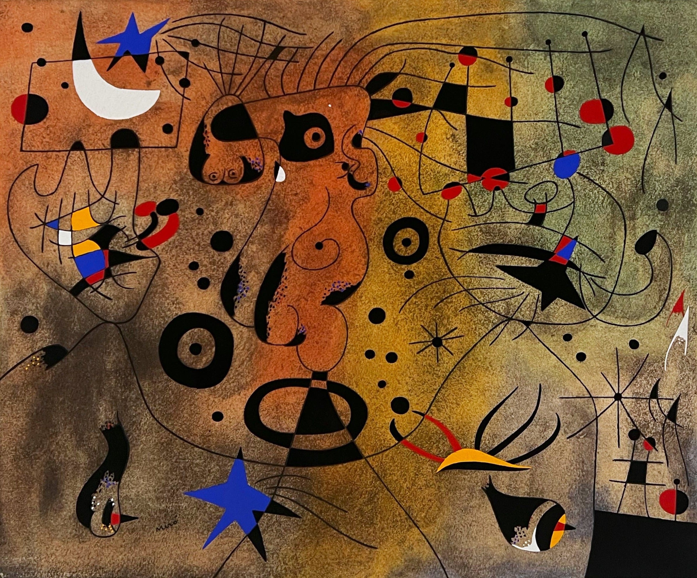 Joan Miro — (after) Femme a la blonde aisselle coiffant sa chevelure a la lueur des etoiles (Woman with Blond Armpit Combing her Hair by the Light of the Stars), Plate V