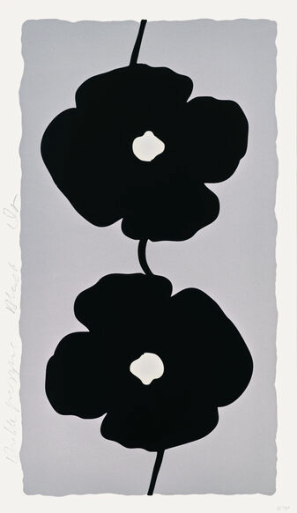 Donald Sultan — Double Poppies Black