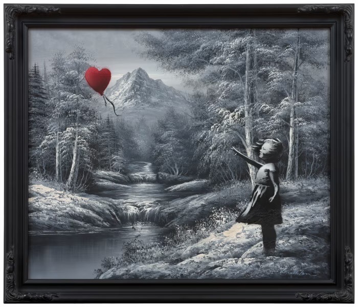 Girl and Balloon on Found Landscape