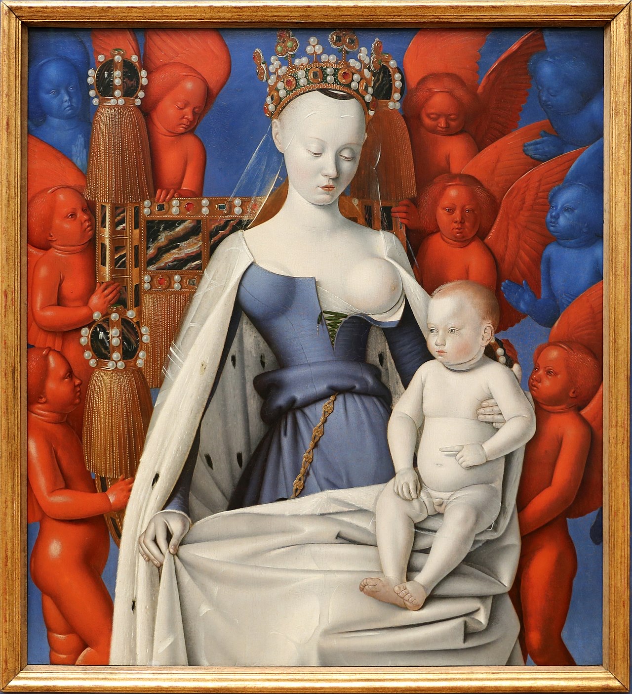 Jean Fouquet — Virgin and Child Surrounded by Angels