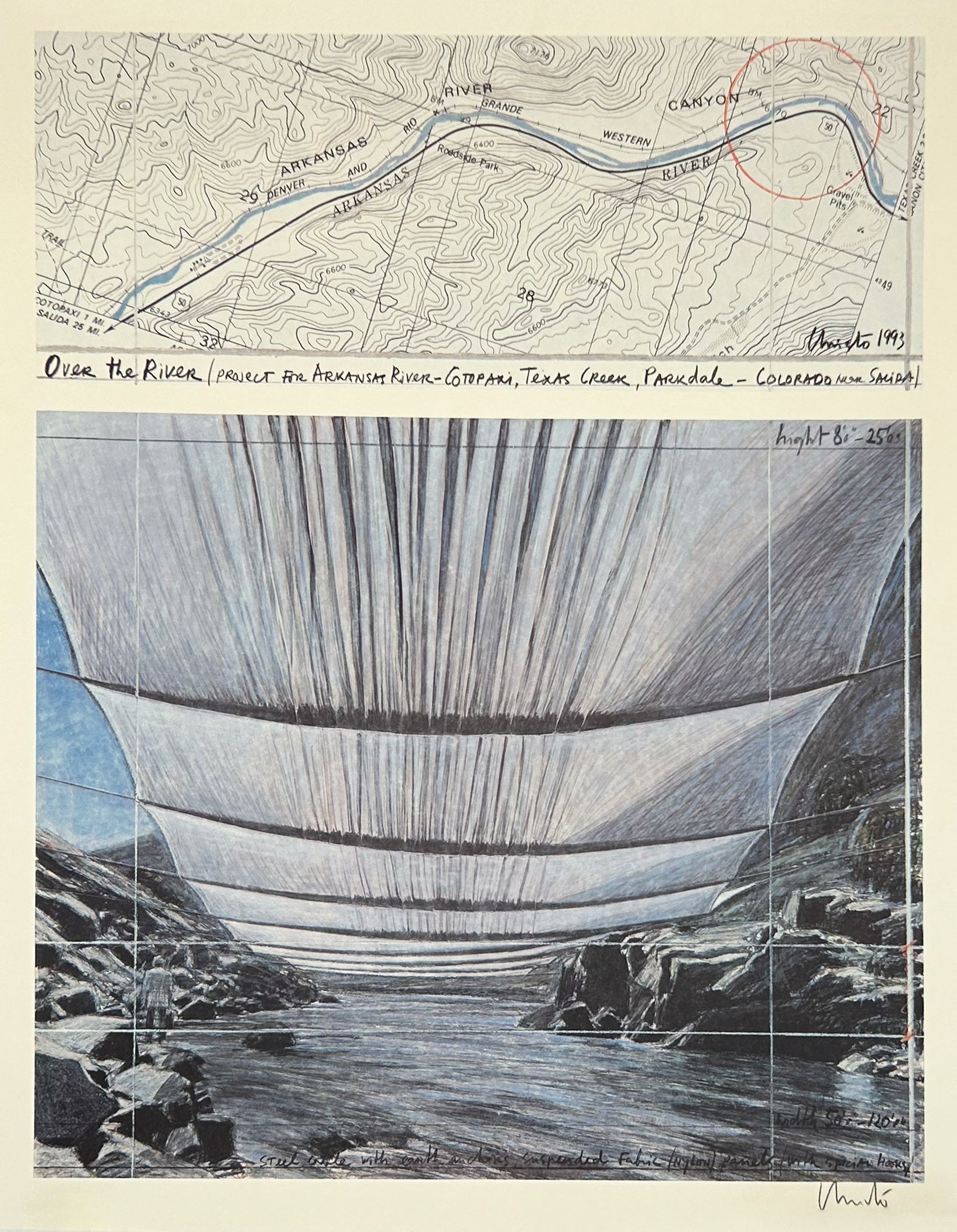 Over The River, Project for the Arkansas River, Colorado, From Underneath