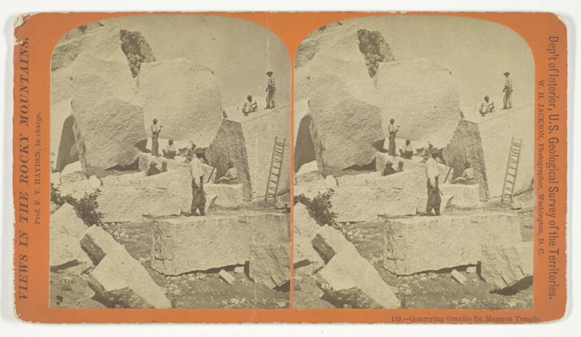 Quarrying Granite for Mormon Temple, No. 119 from the series "Views in the Rocky Mountains"