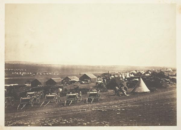 Artillery Waggons, Balaklava in the Distance