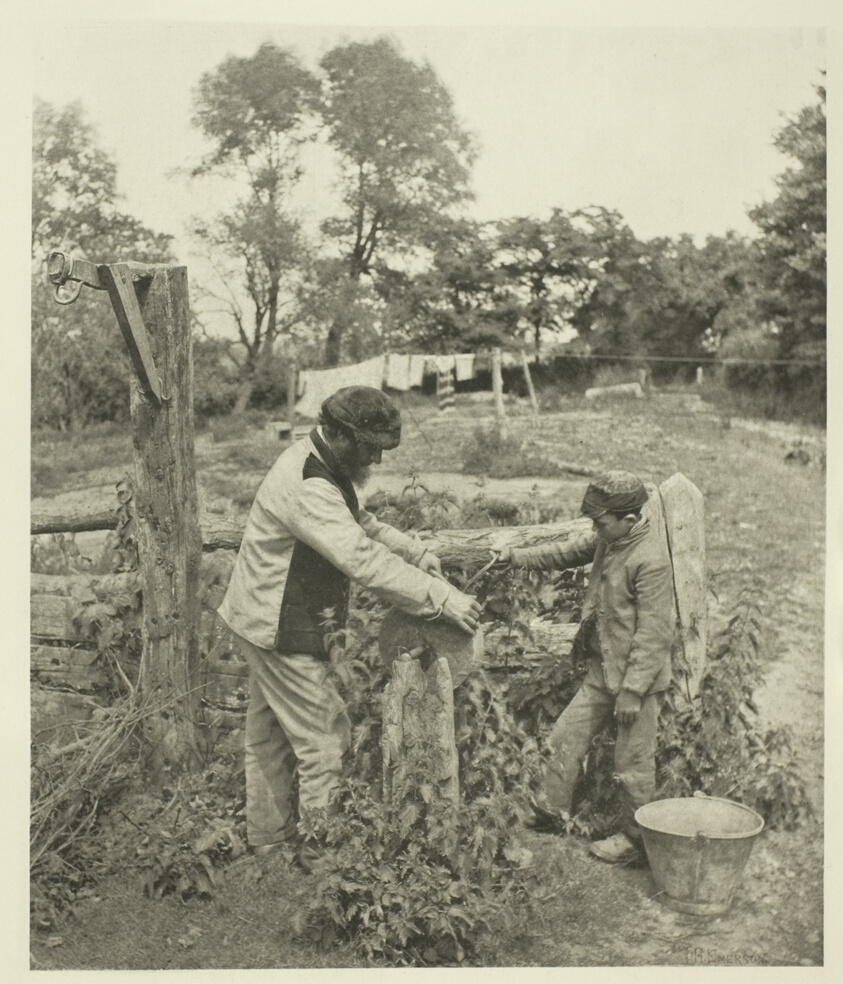 Peter Henry Emerson — At the Grindstone-A Suffolk Farmyard