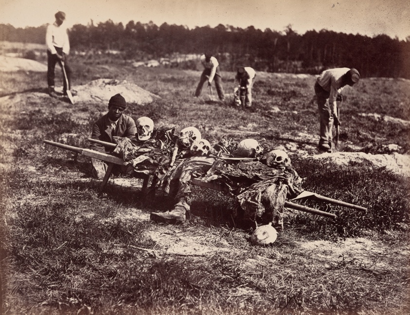 John Reekie — A Burial Party, Cold Harbor, Virginia, pl. 94 from the album "Gardner's Photographic Sketch Book of the War, Volume II" (1866)