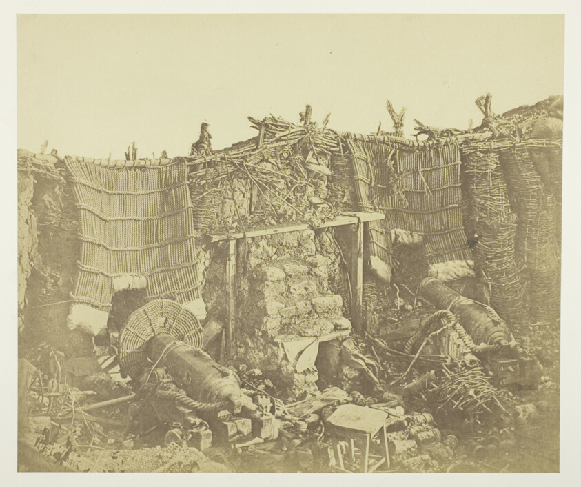 James Robertson — Interior of the (Russian) Barrack Battery, Showing Mantelets