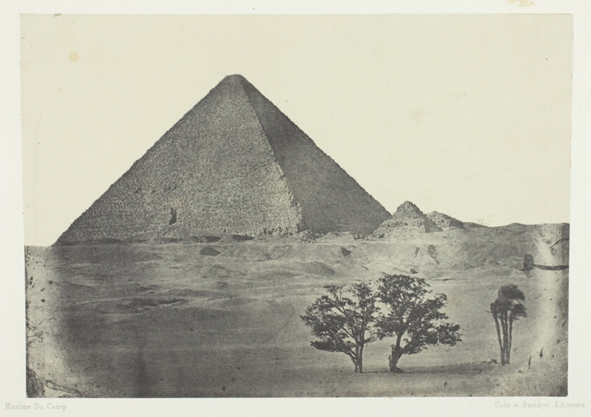 Pyramide de Chéops, Egypte Moyenne, plate 9 from the album "Egypte, Nubie, Palestine et Syrie" (1852)