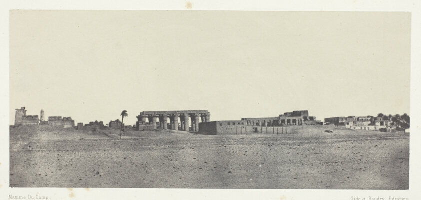 Louqsor, Vue Générale des Ruines; Thèbes, plate 24 from the album "Egypte, Nubie, Palestine et Syrie" (1852)