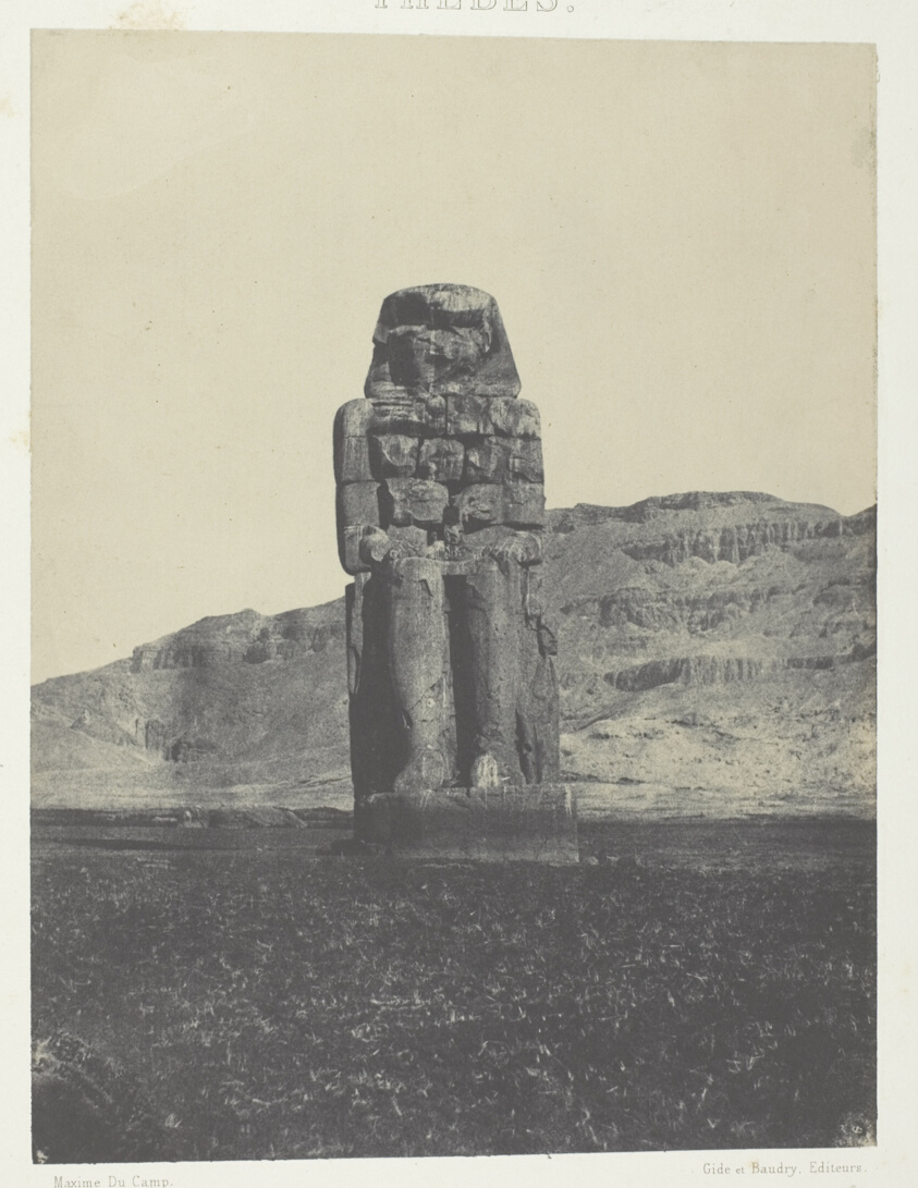 Maxime Du Camp — Gournah, Statue de Memnon; Thèbes, plate 55 from the album "Egypte, Nubie, Palestine et Syrie" (1852)
