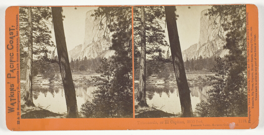 Carleton E. Watkins — Tutocanula, or El Capitan, 3600 ft., Yosemite Valley, Mariposa County, Cal., No. 1118 from the series "Watkins' Pacific Coast"