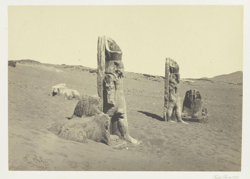Francis Frith — Colossi and Sphynx at Wady Saboua, Nubia