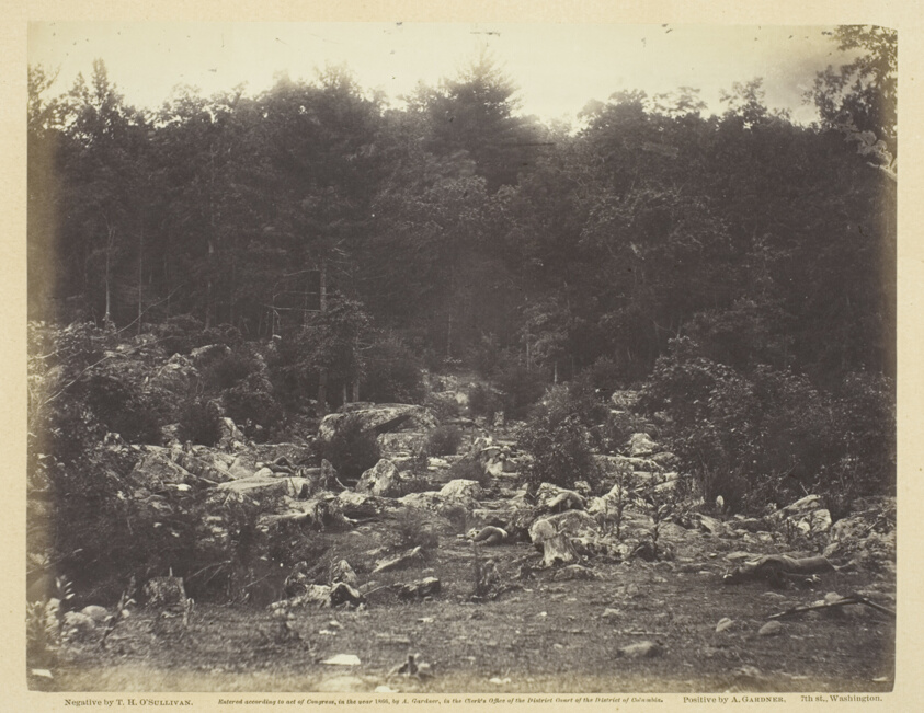 Timothy O'Sullivan — Slaughter Pen, Foot of Round Top, Gettysburg