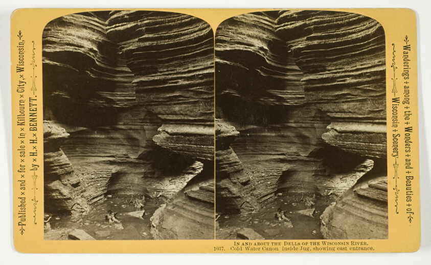 Henry Hamilton Bennett — Cold Water Canon inside Jug, showing east entrance, No. 1037 from the series "In and About the Dells of the Wisconsin River"