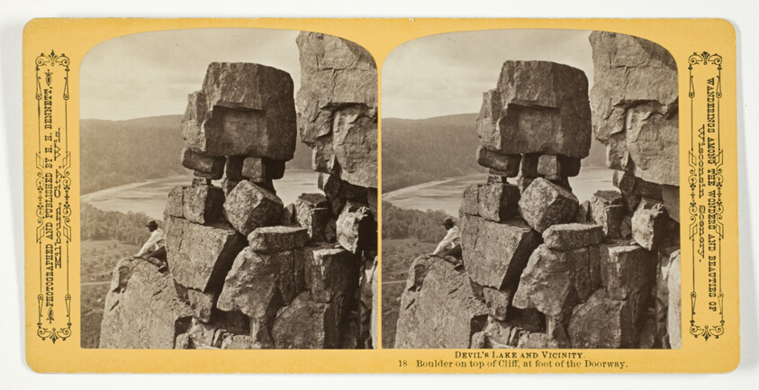 Henry Hamilton Bennett — Boulder on top of Cliff, at foot of the Doorway, No. 18 from the series "Devil's Lake and Vicinity"