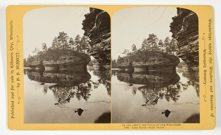 Henry Hamilton Bennett — Lone Rock - from below, No. 1006 from the series "In and About the Dells of the Wisconsin River"