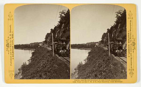View of the C.M. & St. Paul Railway, near Hastings, No. 1509 from the series "Among the Bluff Scenery of the Upper Mississippi"