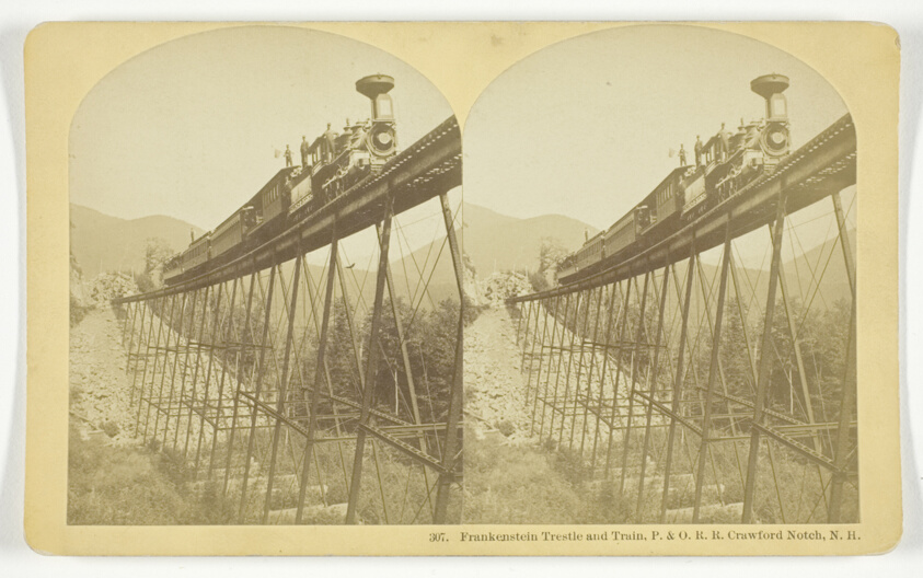 B. W. Kilburn — Frankenstein Trestle and Train, P. & O. R.R. Crawford Notch, N.H.