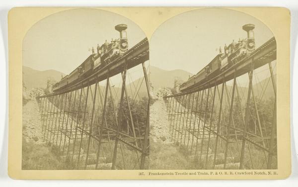 Frankenstein Trestle and Train, P. & O. R.R. Crawford Notch, N.H.