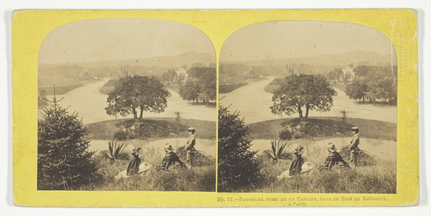 London Stereoscopic Company — Panorama Prise de la Cascade, dans le Bois de Boulogne, A Paris