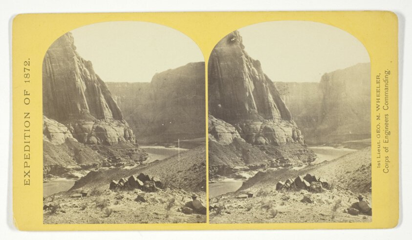 William H. Bell (American, 1830-1910) — Mouth of the Paria, Colorado River; walls 2.100 feet in height, No. 11 from the series "Geographical Explorations and Surveys West of the 100th Meridian"