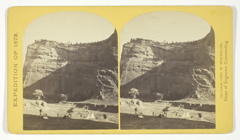 Timothy O'Sullivan (American, born Ireland, 1840–1882) — Circle Walls, Cañon de Chelle. Here the Cañon bends from an easterly direction nearly due north, the walls maintaining a perpendicular height of about 1.200 feet, No. 22 from the series "Geographical Explorations and Surveys West of the 100th Meridian"