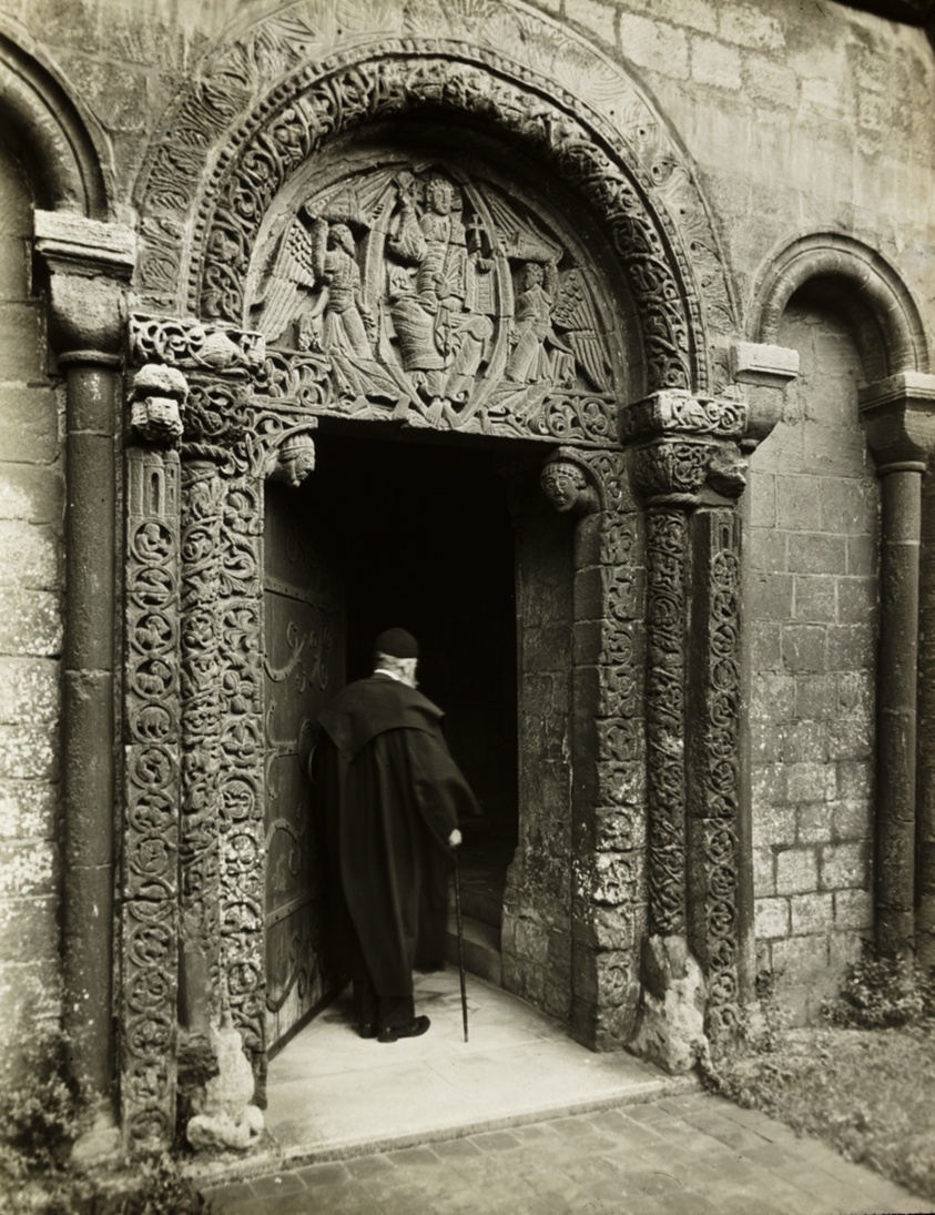 Frederick H. Evans — Ely Cathedral: Prior's Door, with Bedesman