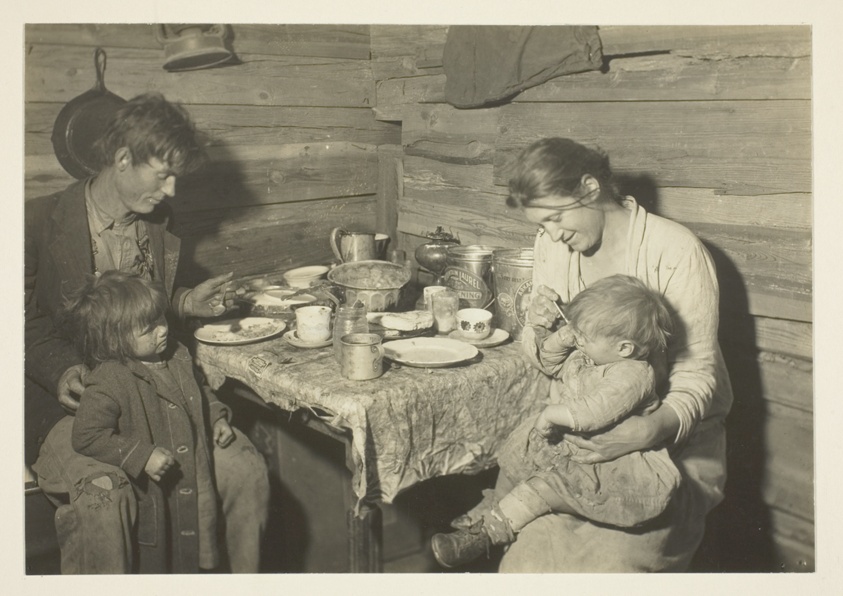 Lewis Wickes Hine — Poor Rural Family Living In A Smoke-House, Oklahoma, In Care Of Red Cross