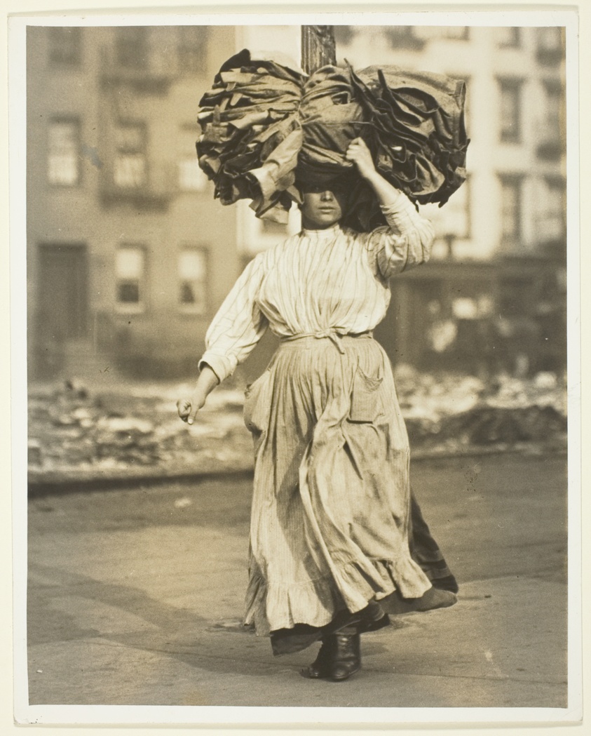 Lewis Wickes Hine — First Work in America, Italian Immigrant Carries Garments To The Tenement Home