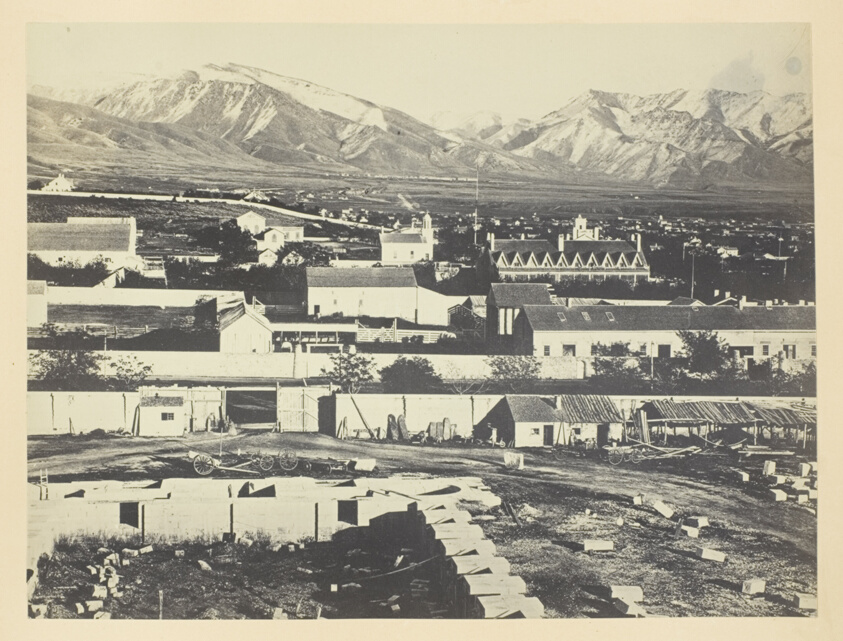 Andrew J. Russell — Salt Lake City, Camp Douglas and Wasatch Mountains in the Background