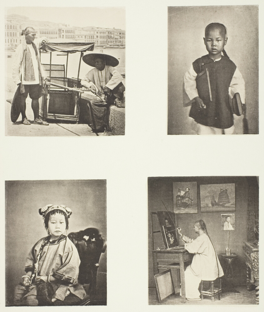 John Thomson — A Hong-Kong Sedan Chair; A Chineses School-Boy; A Chinese Girl; A Hong-Kong Artist