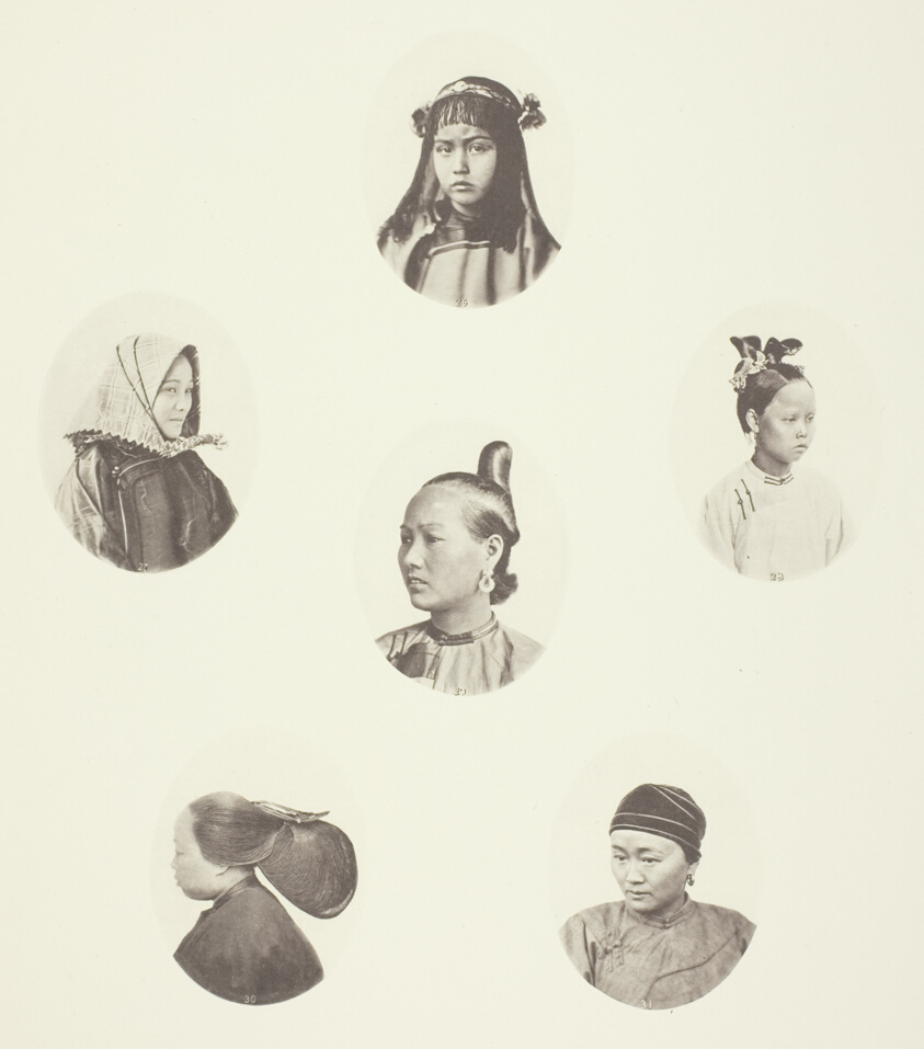 John Thomson — Headdress of Cantonese Girl; Winter Headdress; Coiffure of Swatow Woman; Coiffure of Swatow Woman; Coiffure of Ningpo Woman; Coiffure of Shanghai Woman