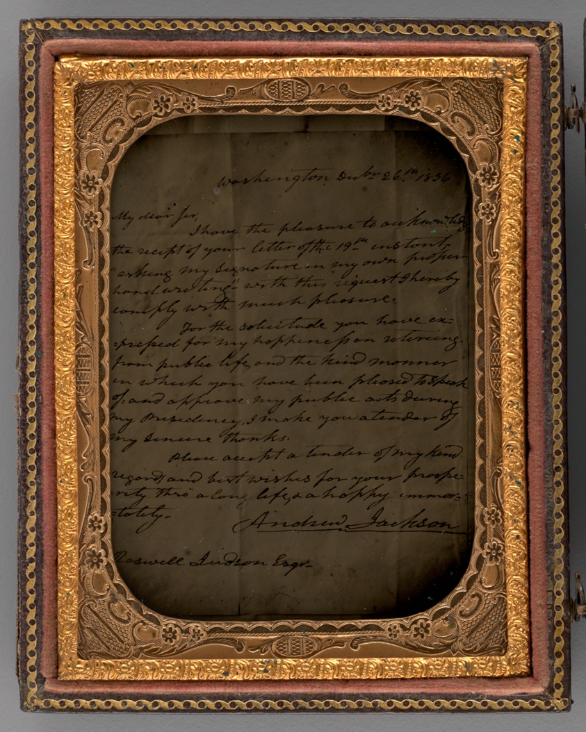 Unknown maker — Untitled (Letter from Andrew Jackson, Washington, December 26, 1836)