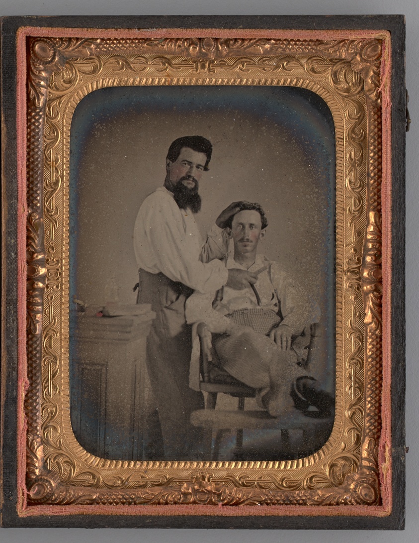 Unknown maker — Untitled (Portrait of Two Men; a Barber and Client)